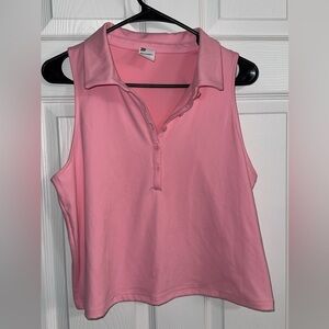 All in motion Pink Sleeveless Collared Top